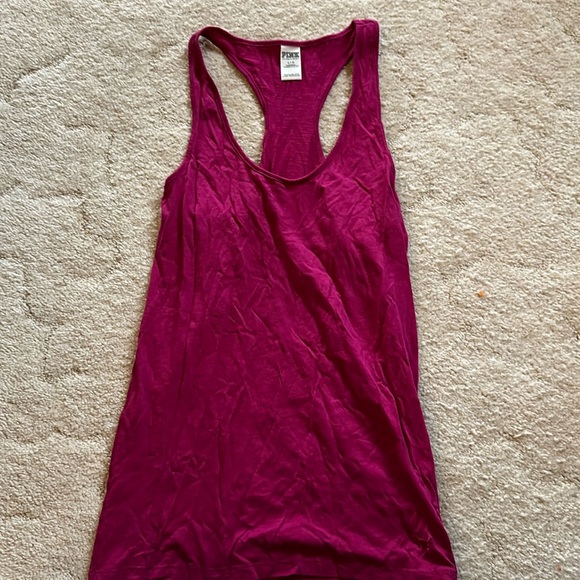 PINK Racerback Purple Tank Size Large - Picture 2 of 4